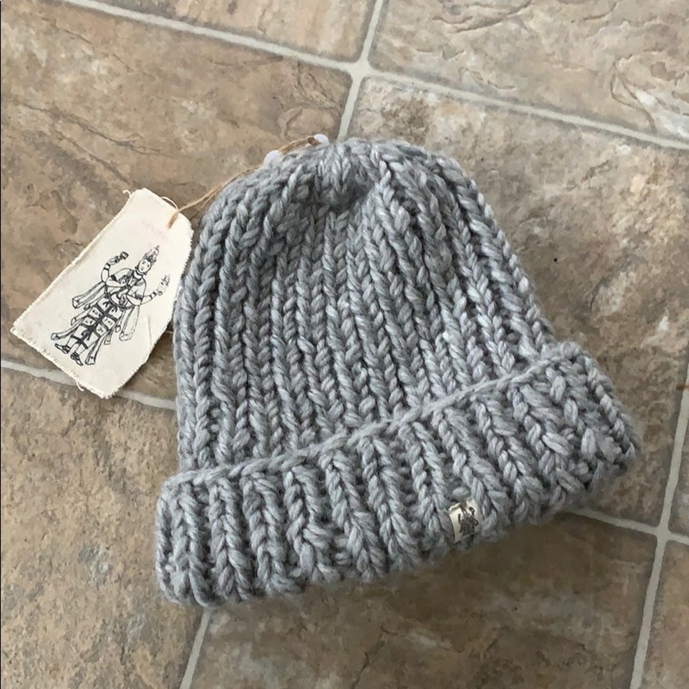 Nirvanna at Anthropology gray wool beanie hat